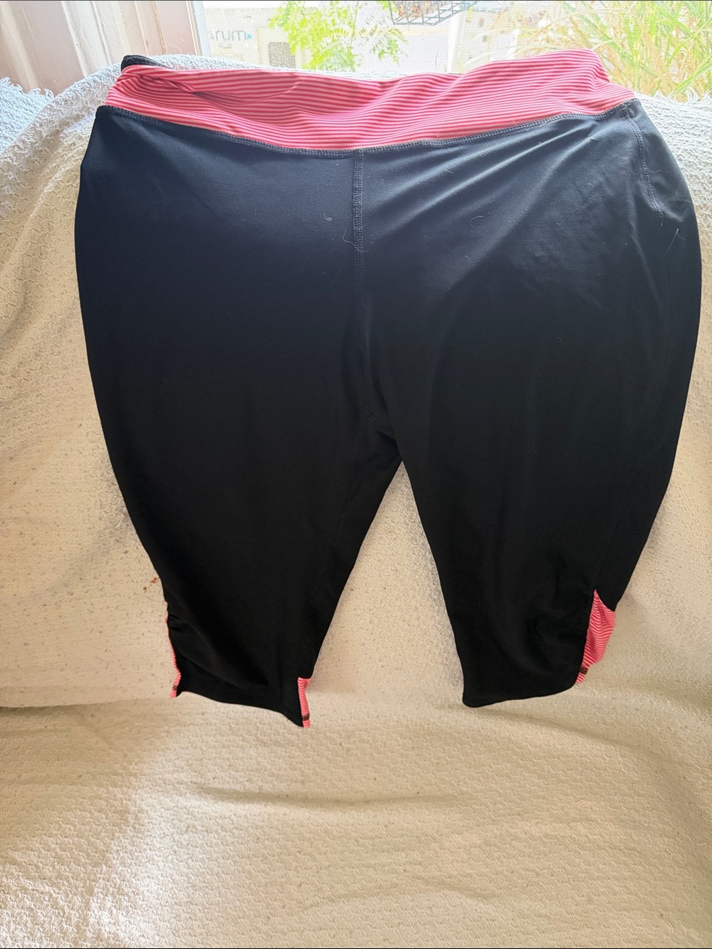 Danskin Now Black Bike Shorts with Pink Waistband